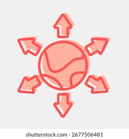 Exportação de ícone. Exportar elementos de importação. Ícone no estilo de dois tons.