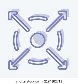Symbol Erweitern. geeignet für Branding-Symbol. zwei Töne. einfaches Design bearbeitbar. Designvorlage, Vektor. einfache Abbildung