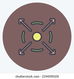 Icon Extending. suitable for Branding symbol. color mate style. simple design editable. design template vector. simple illustration
