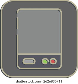 Icon external hard drive. Computer components elements. Icon in embossed style.