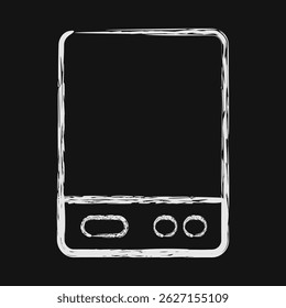 Icon external hard drive. Computer components elements. Icon in chalk style.