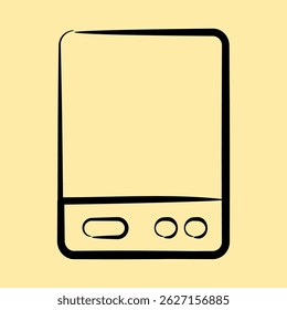 Icono de disco duro externo. Elementos de componentes informáticos. Icono en estilo dibujado a mano.