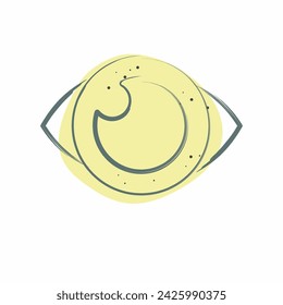 Icon Eye Catching Design. relacionado con el símbolo Creative Concept. Estilo del punto del color. diseño simple editable. ilustración simple