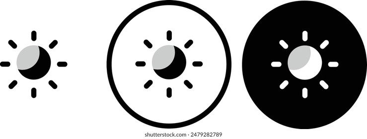 icon Eye Comfort shield black outline for web site design 
and mobile dark mode apps 
Vector illustration on a white background