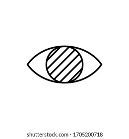 The icon of eye with glaucoma. Outline illustration vector. Pictogram for web page, mobile app, promo. UI UX GUI design element. Editable stroke. Vector.