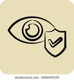 Icon Eye Insurance. related to Finance symbol. hand drawn style. simple design editable. simple illustration