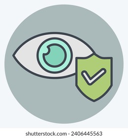 Icon Eye Insurance. related to Finance symbol. color mate style. simple design editable. simple illustration