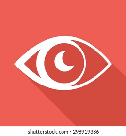 Icon eye with a long shadow