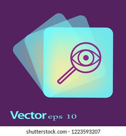 Icon eye with a magnifying glass.