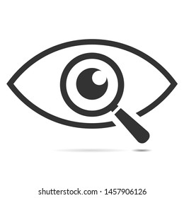 Icon Eye With A Magnifying Glass On The White Background