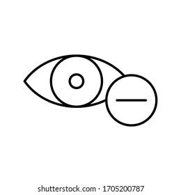 The icon of eye with a myopia. Outline illustration vector. Pictogram for web page, mobile app, promo. UI UX GUI design element. Editable stroke. Vector.