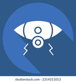 Icon Eye. related to Body Ache symbol. long shadow style. simple design editable. simple illustration