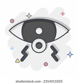 Icon Eye. related to Body Ache symbol. comic style. simple design editable. simple illustration