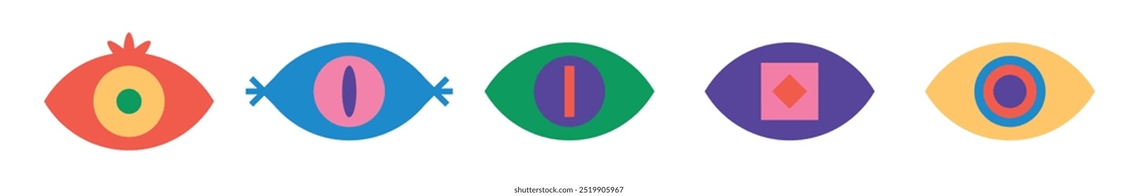 Icon eye retro unique design with blank background