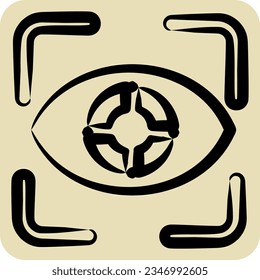 Icon Eye Tracking. related to 3D Visualization symbol. hand drawn style. simple design editable. simple illustration