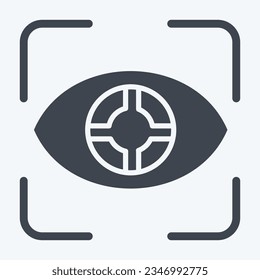 Icon Eye Tracking. related to 3D Visualization symbol. glyph style. simple design editable. simple illustration