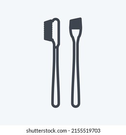 Icon Eyebrow Brush. suitable for beauty care symbol. line style. simple design editable. design template vector. simple symbol illustration