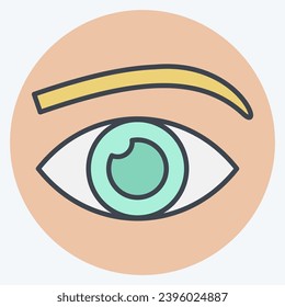 Icon Eyelashes. related to Cosmetic symbol. color mate style. simple design editable. simple illustration