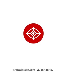 icon eyes abstrack emblem collor red