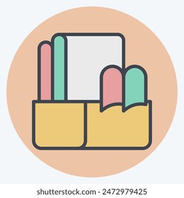 Icon Fabric. related to Sewing symbol. color mate style. simple design illustration