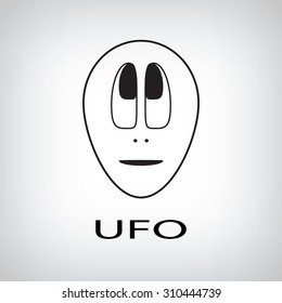 The icon of the face of an alien isolated on background.