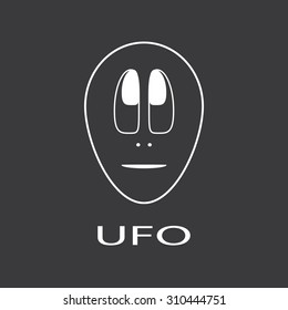 The icon of the face of an alien isolated on background.