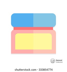 Icon of face cream container with cover
