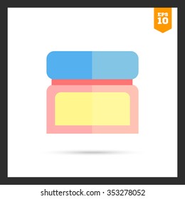 Icon of face cream container with cover
