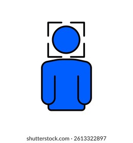 Icon a face detection, isolated against a clean background.