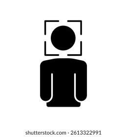 Icon a face detection, isolated against a clean background.