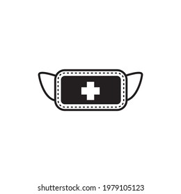 icon of face mask with owl mouth design over white background, colorful design, vector illustration