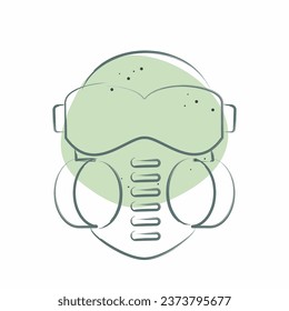 Icon Face mask. related to Poison symbol. Color Spot Style. simple design editable. simple illustration