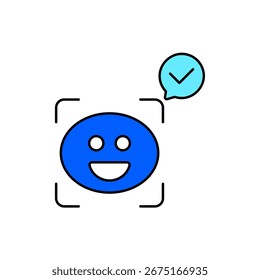 Icon a face recognition, isolated against a clean background.