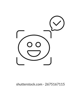 Icon a face recognition, isolated against a clean background.