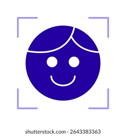 Icono de un escaneo facial, aislado contra un fondo limpio.