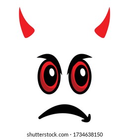 Icon face symbol flat design demon expression emoticon