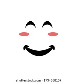 Icon face symbol flat design cute expression emoticon