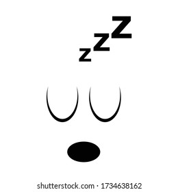 Icon face symbol flat design sleep expression emoticon