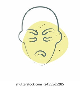 Icon Facial Plastic Surgery. related to Medical Specialties symbol. Color Spot Style. simple design illustration