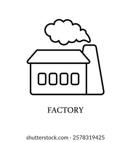 Icon a factory, isolated against a clean background.