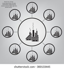 icon of factory. Vector illustrator EPS 10