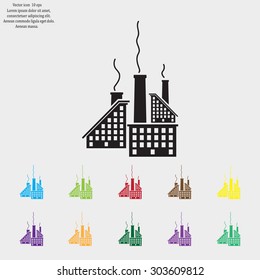 icon of factory. Vector illustrator EPS 10