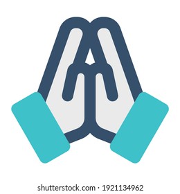 icon faith using flat style and blue color dominate