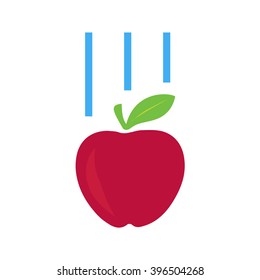 Icon of a falling apple for Gravity, in Physics
