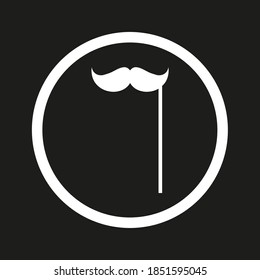 Icon false mustache man color white