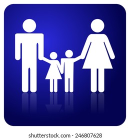 Icon family. In the blue square with a gradient.