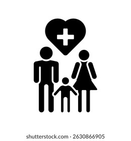 Icon a family healthcare, isolated against a clean background.