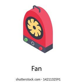Icon of fan isometric design.