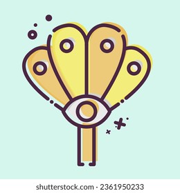 Icon Fan. related to Indigenous People symbol. MBE style. simple design editable. simple illustration