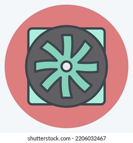 Icon Fan. suitable for Computer Components symbol. color mate style. simple design editable. design template vector. simple illustration